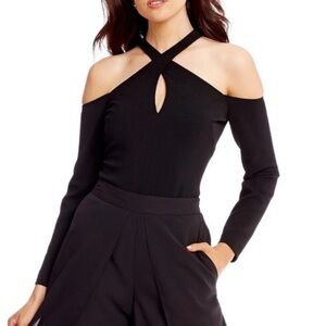 NWT Belle Badgley Mischka Black Bodysuit Size 2‎